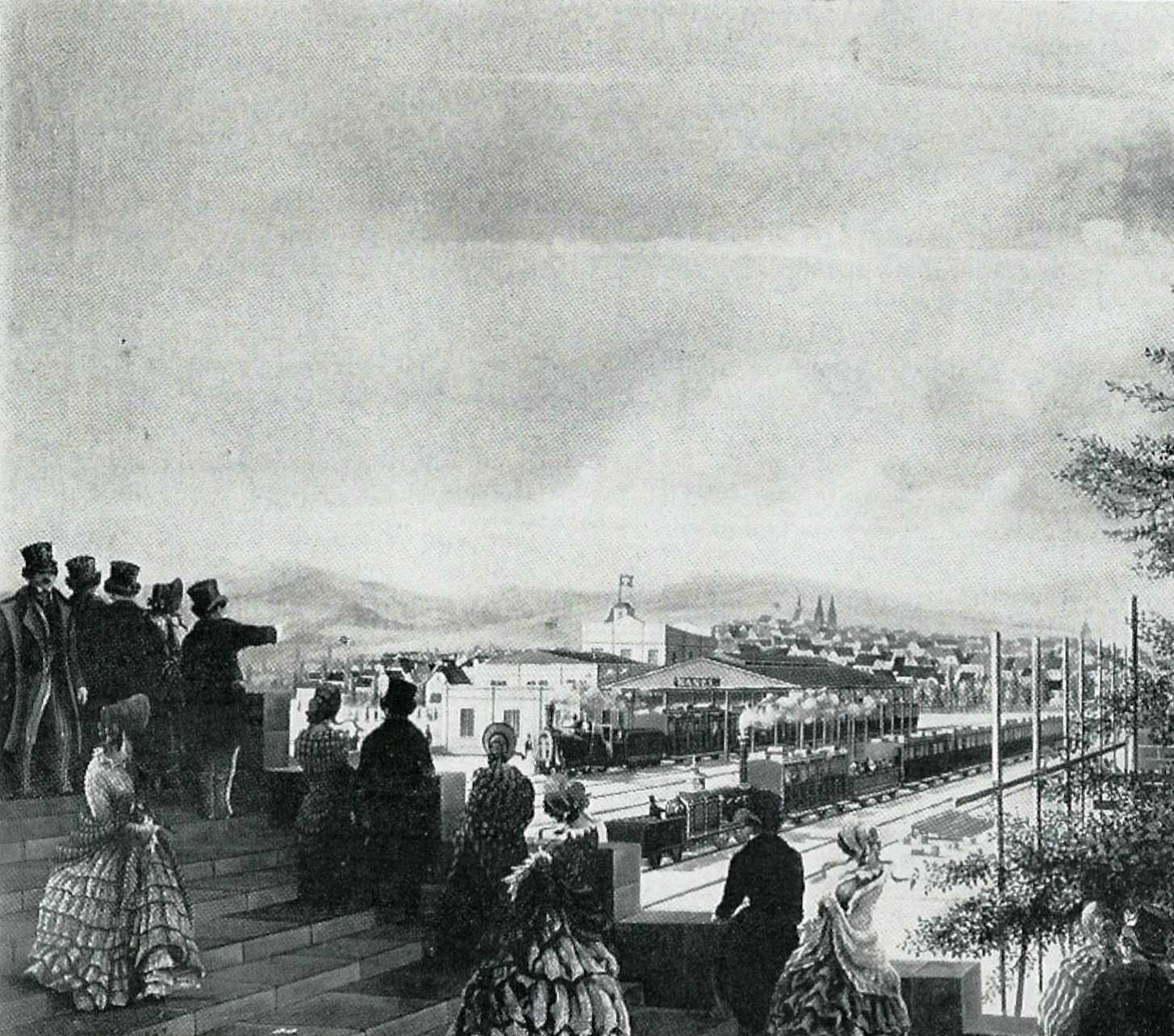 Elsässerbahnhof 1844 Wikimedia Commons