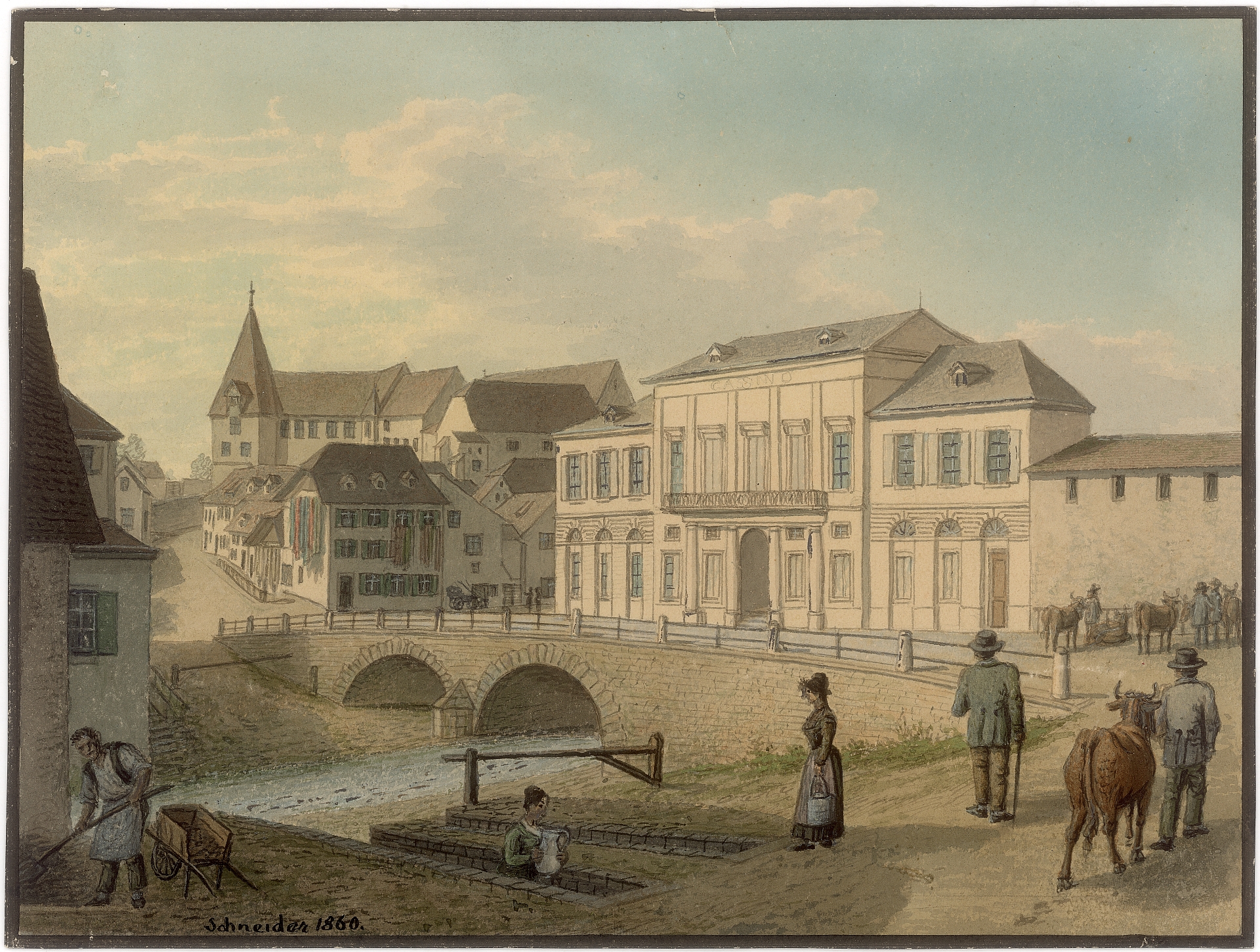 Birsig beim Steinenberg 1860 Schn. 49 aus dem Staatsarchiv Basel-Stadt