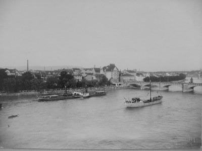 Dampfschiff auf dem Rhein 1905 aus dem Archiv der Denkmalpflege Basel-Stadt