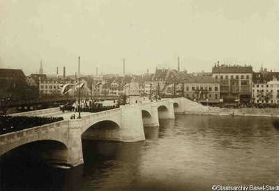 Eröffnungsfeier Mittlere Brücke 1905 AL 45 1-46-6 aus dem Staatsarchiv Basel-Stadt