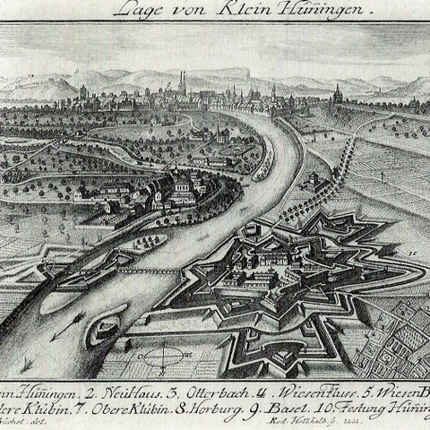 Lage von Klein Hüningen von Wikimedia Commons. Vergrösserte Ansicht